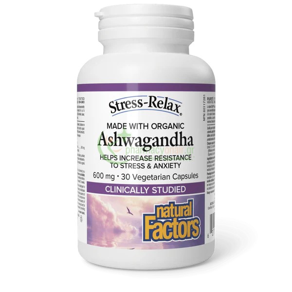 NATURAL FACTORS - Ashwagandha 600mg veg caps 30s 