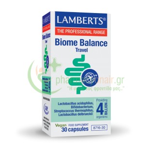 LAMBERTS - Biome Balance Travel caps 30s Δυσκοιλιότητα