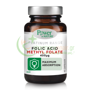 POWER HEALTH - Platinum Range Folic Acid Methyl Folate 400μg caps 60s Άγχος