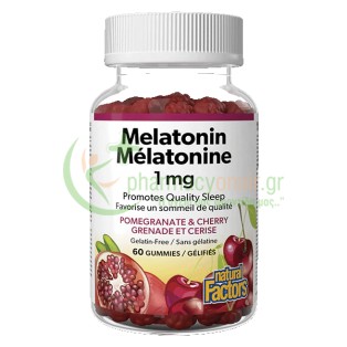 NATURAL FACTORS - Melatonin 1mg Gummies μασώμενα ζελεδάκια 60s Αυπνία
