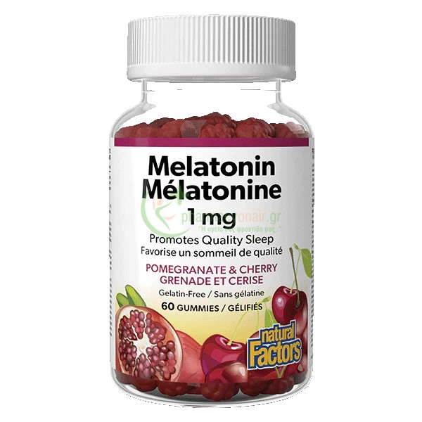 NATURAL FACTORS - Melatonin 1mg Gummies μασώμενα ζελεδάκια 60s Αυπνία