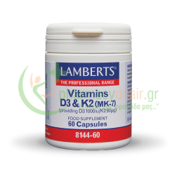 LAMBERTS - Vitamins D3 1000iu and K2 90μg caps 60s