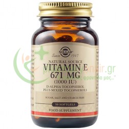 SOLGAR - Vitamin E 1000IU softgels 50s
