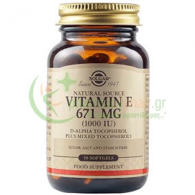 SOLGAR - Vitamin E 1000IU softgels 50s