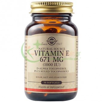 SOLGAR - Vitamin E 1000IU softgels 50s