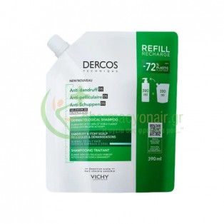 VICHY - Dercos Eco Refill Αντιπιτυριδικό Σαμπουάν για Κανονικά - Λιπαρά Μαλλιά 390mL Σαμπουάν - Conditioner Μαλλιών