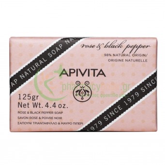 APIVITA - Natural Soap Σαπούνι με Τριαντάφυλλο & Μαύρο Πιπέρι 125gr