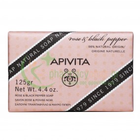 APIVITA - Natural Soap Σαπούνι με Τριαντάφυλλο & Μαύρο Πιπέρι 125gr