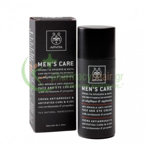 APIVITA - Men's Care Κρέμα για το Πρόσωπο & τα Μάτια Κατά των Ρυτίδων & της Κούρασης 50mL