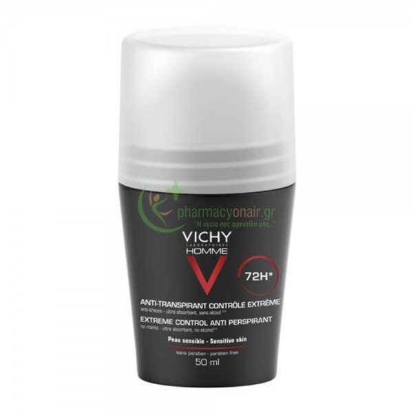 VICHY - Homme Αποσμητικό 72H Προστασία Roll-On 50mL Αποσμητικά