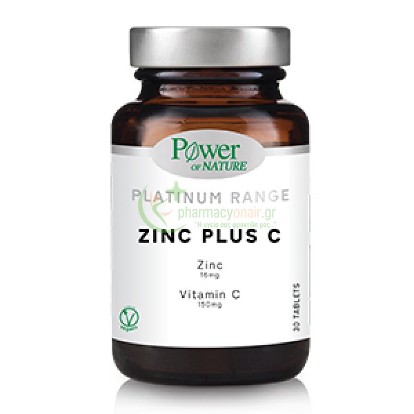 POWER HEALTH - Classics Platinum Zinc 16mg Plus C 150mg tabs 30s Ενίσχυση Άμυνας Οργανισμού