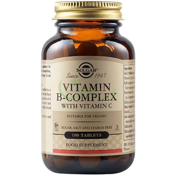 SOLGAR - B-Complex with Vitamin C tabs 100s Ενίσχυση Άμυνας Οργανισμού