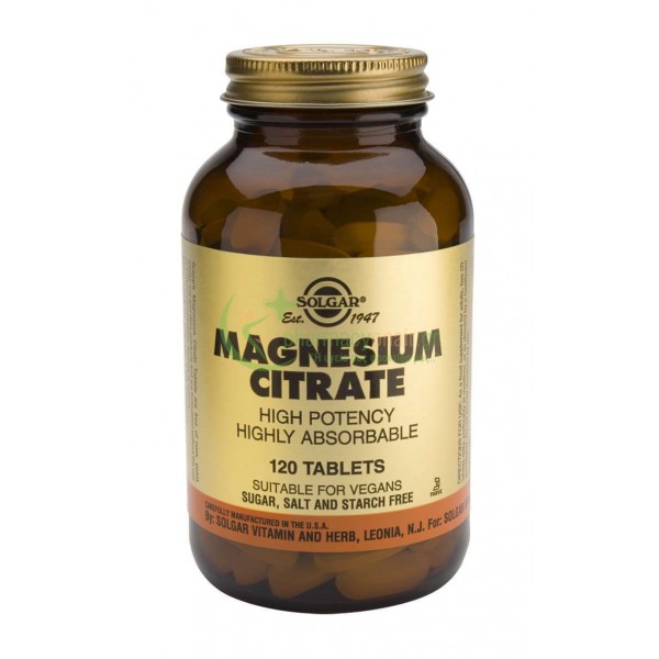 SOLGAR - Citrate Magnesium 200mg tabs 120s Μετεωρισμός (φουσκώματα)