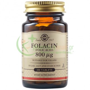 SOLGAR - Folic Acid 800μg tabs 100s Τριχόπτωση