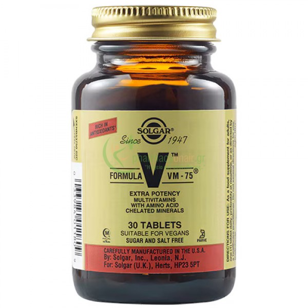 SOLGAR - Formula VM 75 tabs 30s ΜΕΤΑΛΛΑ - ΙΧΝΟΣΤΟΙΧΕΙΑ SOLGAR - Formula VM 75 tabs 30s ΜΕΤΑΛΛΑ - ΙΧΝΟΣΤΟΙΧΕΙΑ