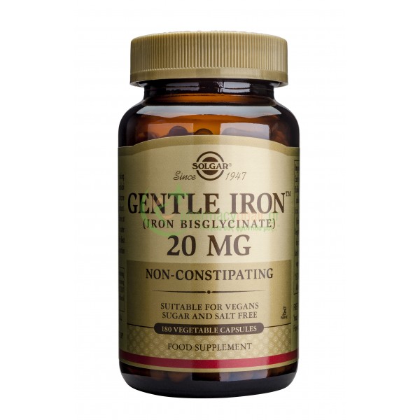 SOLGAR - Gentle Iron™ 20mg veg caps 180s Σίδηρος