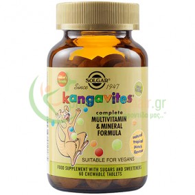 SOLGAR - Kangavites Multivitamin & Mineral Formula chewable tabs 60s (Μασώμενες Ταμπλέτες με Γεύση Φρούτα του Δάσους)