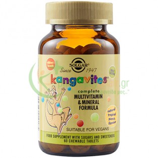 SOLGAR - Kangavites Multivitamin & Mineral Formula chewable tabs 60s (Μασώμενες Ταμπλέτες με Γεύση Φρούτα του Δάσους) Παιδικές Βιταμίνες