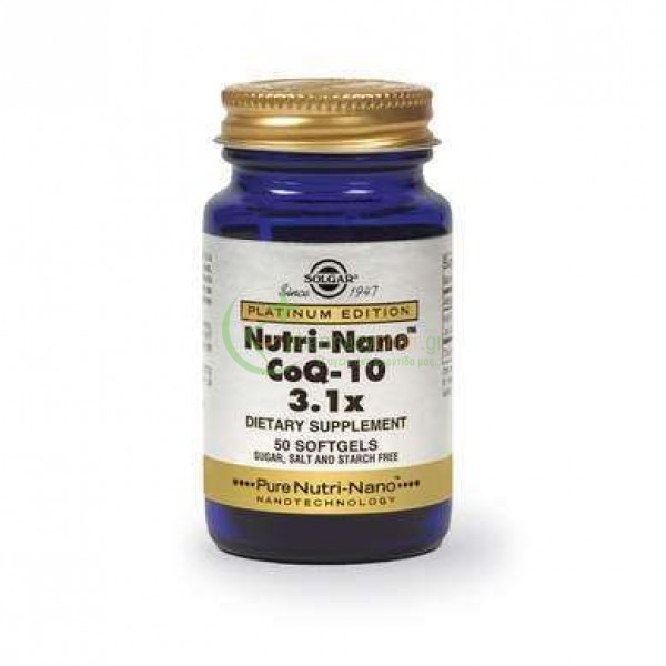 SOLGAR - Nutri-Nano CoQ-10 3.1x softgels 50s Συνένζυμο Q10 SOLGAR - Nutri-Nano CoQ-10 3.1x softgels 50s Συνένζυμο Q10