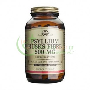 SOLGAR - Psyllium Husks Fibre 500mg veg caps 200s Δυσκοιλιότητα