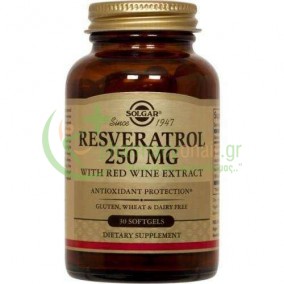 SOLGAR - Resveratrol 250mg softgels 30s