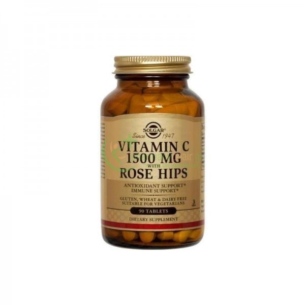 SOLGAR - Vitamin C 1500mg with Rose Hips tabs 90s Ουλές - Ανάπλαση Δέρματος SOLGAR - Vitamin C 1500mg with Rose Hips tabs 90s Ουλές - Ανάπλαση Δέρματος
