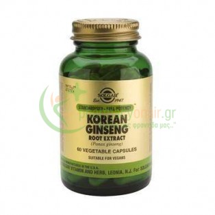 SOLGAR - Korean Ginseng Root Extract veg caps 60s Σεξουαλική Τόνωση
