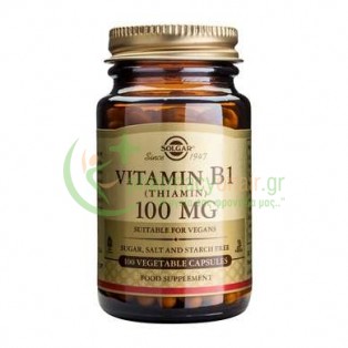SOLGAR - Vitamin B-1 (Thiamin) 100mg veg caps 100s Εγκαύματα