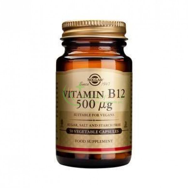 SOLGAR - Vitamin B-12 500μg veg caps 50s Βιταμίνες Β SOLGAR - Vitamin B-12 500μg veg caps 50s Βιταμίνες Β