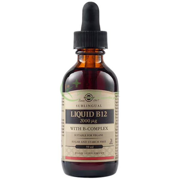 SOLGAR - Vitamin B-12 2000μg with B-Complex Liquid 59mL Βιταμίνες Β