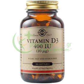 SOLGAR - Vitamin D-3 400IU softgels 100s