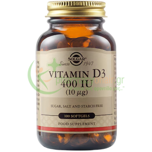 SOLGAR - Vitamin D-3 400IU softgels 100s Βιταμίνες D