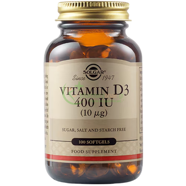 SOLGAR - Vitamin D-3 400IU softgels 100s Βιταμίνες D