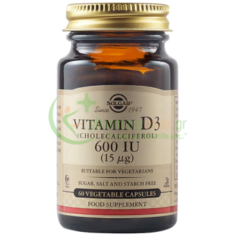 SOLGAR - Vitamin D-3 600IU veg caps 60s
