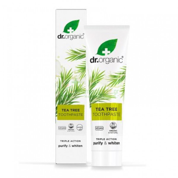 DR.ORGANIC - Organic Tea Tree Αντιβακτηριδιακή Οδοντόκρεμα 100mL Οδοντόκρεμες