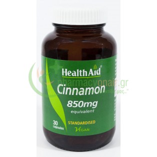 HEALTH AID - Cinnamon 850mg caps 30s Χοληστερίνη - Λιπίδια