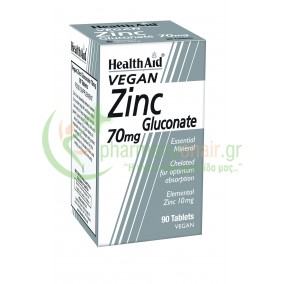 HEALTH AID - Zinc Gluconate 70mg tabs 90s