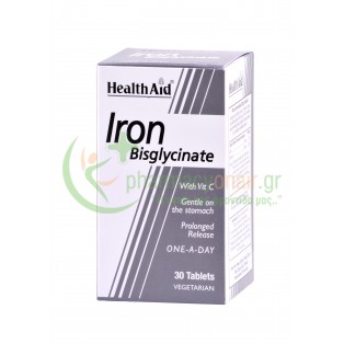HEALTH AID - Iron Bisglycinate 30mg with Vitamin C tabs 30s Σίδηρος