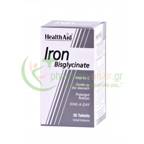 HEALTH AID - Iron Bisglycinate 30mg with Vitamin C tabs 30s