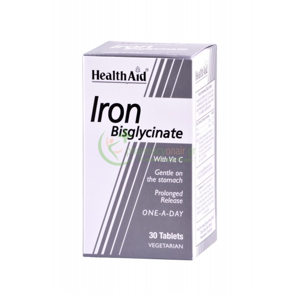 HEALTH AID - Iron Bisglycinate 30mg with Vitamin C tabs 30s Σίδηρος HEALTH AID - Iron Bisglycinate 30mg with Vitamin C tabs 30s Σίδηρος